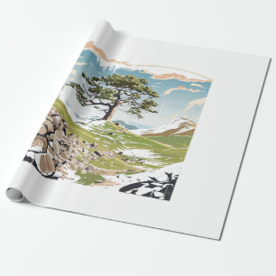 Papier Cadeau Parc national de Northumberland Sycamore Gap Tree