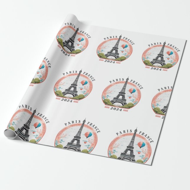 Papier Cadeau Paris France 2024 Papiers à enveloppement, Tour Ei (Déroulé)