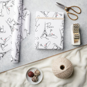Papier Cadeau Paris I Love You Motif ID914