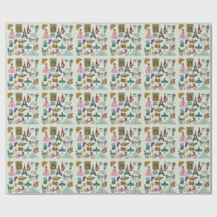 Papier Cadeau Paris romantique