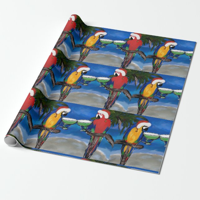 PAPIER CADEAU PARROT PÈRE NOËL (Déroulé)