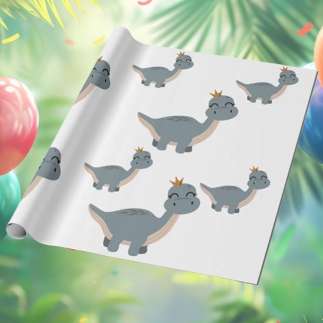 Papier Cadeau Parti Boho Dinosaur mignonne et moderne (Get ready to party with our awesome T-Rex illustrations! )