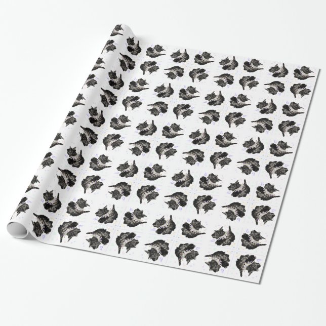 Papier Cadeau Parti de terrier écossais (Déroulé)