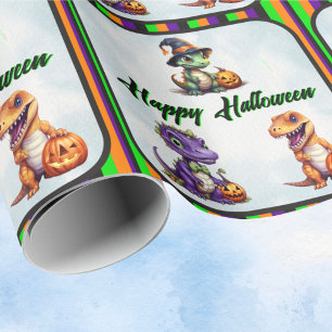 Papier Cadeau Parti Dino-Mash d'Halloween