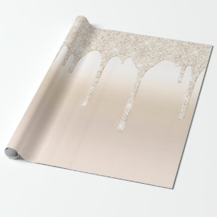 Papier Cadeau Parties scintillant à goutte Champagne Gold