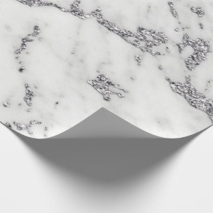 Papier Cadeau Parties scintillant argentée gris blanc Marbre de 
