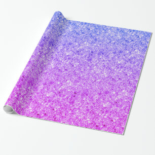 Papier Cadeau Parties scintillant Bleue Et Rose Étincelle