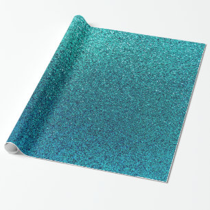 Papier Cadeau Parties scintillant bleue turquoise Turquoise de F