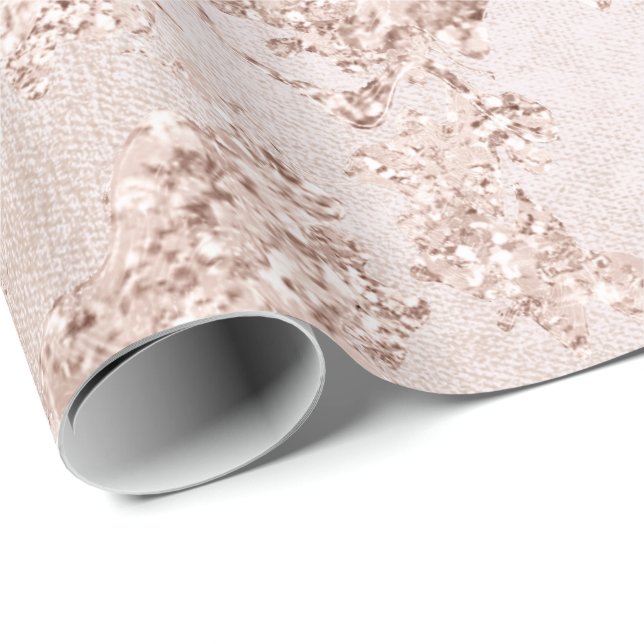 Papier Cadeau Parties scintillant Bride Elegant Blush Rose Silve (Coin rond)
