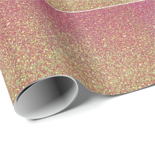 Papier Cadeau Parties scintillant Colorée Glam Faux (Coin rond)