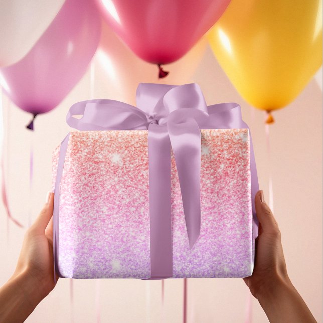 Papier Cadeau Parties scintillant colorée moderne étincelle Nom  (Créateur téléchargé)