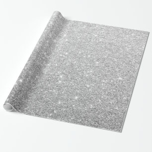 Papier Cadeau Parties scintillant d'argent métallique brillant m