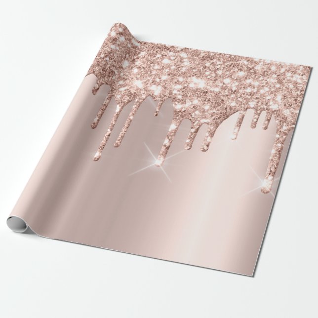 Papier Cadeau Parties scintillant de lecteur de poudre rose rose (Déroulé)