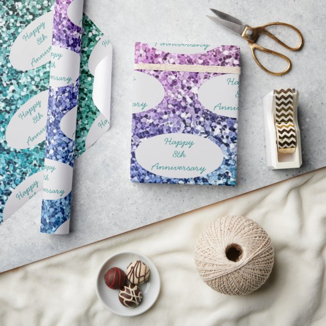 Papier Cadeau Parties scintillant de nom personnalisé de l'anniv (Artisanat)