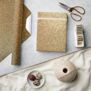 Papier Cadeau Parties scintillant d'or brillant luxe glamour