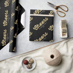 Papier Cadeau Parties scintillant d'or Chefs Chic Vacances perso