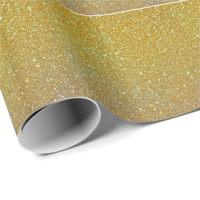 Papier Cadeau Parties scintillant d'or Glam Faux Foil Sparkle (Coin rond)