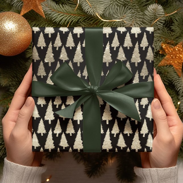 Papier Cadeau Parties scintillant d'or métallique 14k Arbres de  (Créateur téléchargé)