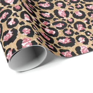 Papier Cadeau Parties scintillant d'or rose Poster de animal Leo