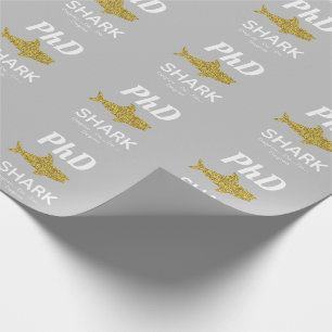 Papier Cadeau Parties scintillant d'or Shark Grey PhD Graduation