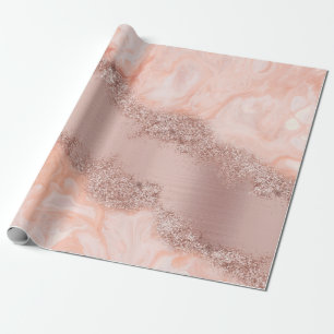 Papier Cadeau Parties scintillant du code géographique rose Gold