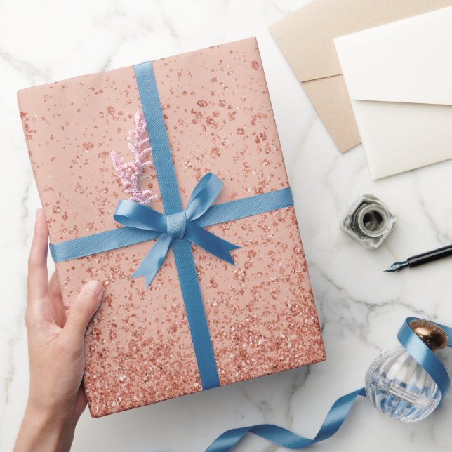 Papier Cadeau Parties scintillant Gold Faux rose (Cadeaux)