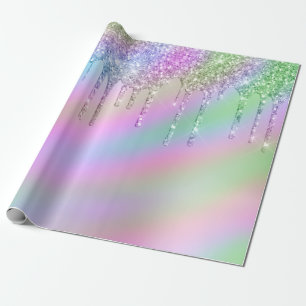 Papier Cadeau parties scintillant holographique élégante et colo