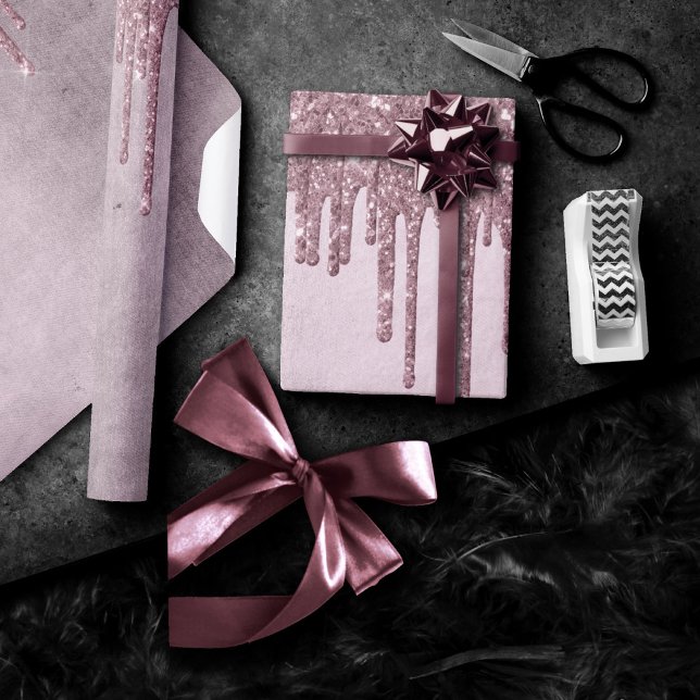 Papier Cadeau Parties scintillant Mauve de dérive | Mélangeur de (Créateur téléchargé)