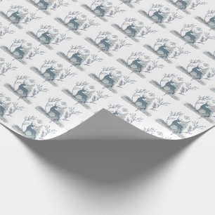 Papier Cadeau Parties scintillant neigeuse Deer Winter Solstice 