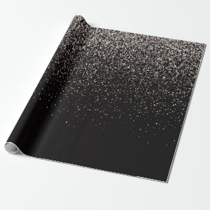 Papier Cadeau Parties scintillant noire et argent