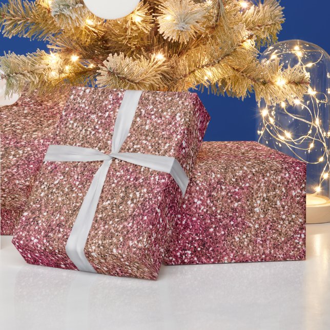Papier Cadeau Parties scintillant Ombre de bronze rose (Vacances)