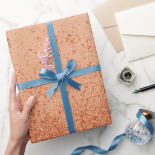 Papier Cadeau Parties scintillant Orange Faux