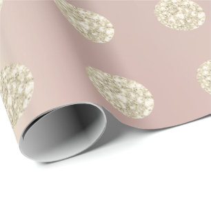 Papier Cadeau Parties scintillant pois Sparkly Pearl Rose Pastel
