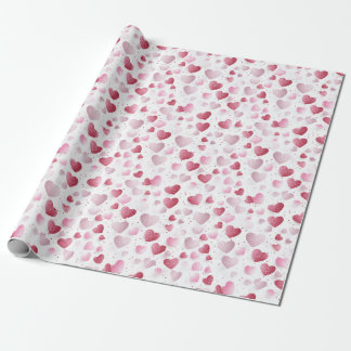 Papier Cadeau Parties scintillant romantique rose et rouge Coeur
