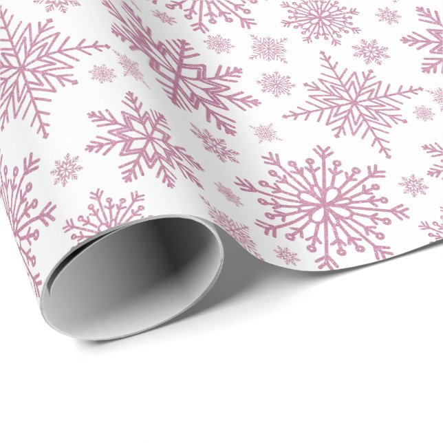 Papier Cadeau Parties scintillant rose en or (Coin rond)