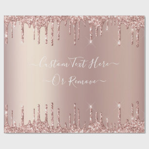 Papier Cadeau Parties scintillant rose Gold Blush Éclats Texte p