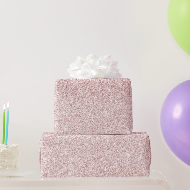 Papier Cadeau Parties scintillant rose moderne étincelles Nom pe (Cadeaux de fête)