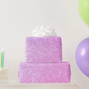 Papier Cadeau Parties scintillant rose moderne étincelles Nom pe