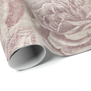 Papier Cadeau Parties scintillant rose Rose rose Bokeh florale B