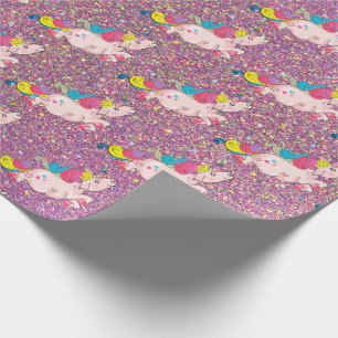 Papier Cadeau Parties scintillant rose violet de l'arc-en-ciel U