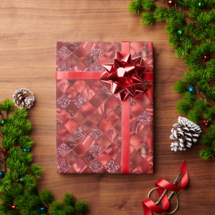 Papier Cadeau Parties scintillant rouge Métallo brillant Noël de
