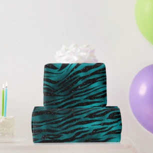 Papier Cadeau Parties scintillant turquoise et noire Ombre Glam 