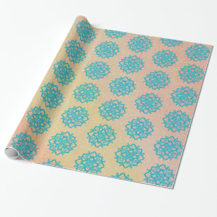 Papier Cadeau Parties scintillant turquoise Mandala
