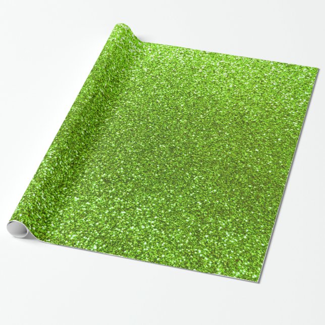 Papier Cadeau Parties scintillant verte néon (Déroulé)