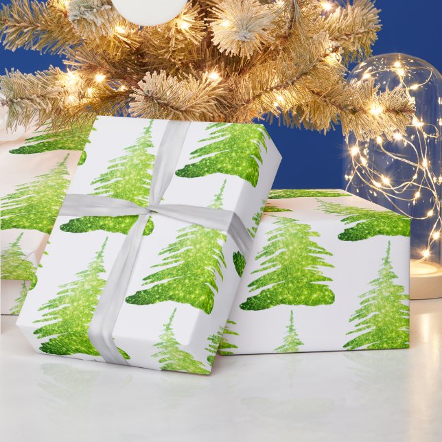 Papier Cadeau Parties scintillant verte Papier d'enveloppement d (Vacances)