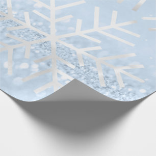Papier Cadeau Parties scintillantes bleues grises de vacances de