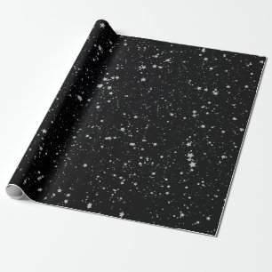 Papier Cadeau Parties scintillantes Stars2 - Noir argenté