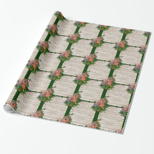 Papier Cadeau Partition de Noël Vintage Musique avec Violon Fest