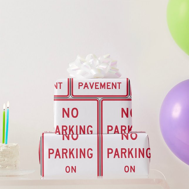 Papier Cadeau Pas de stationnement sur le panneau d'avertissemen (Créateur téléchargé)
