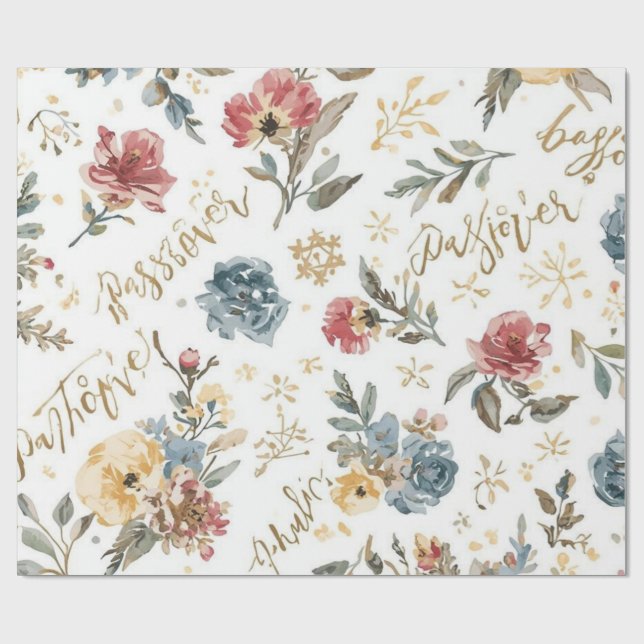 Papier Cadeau "Passover" floral Wrapping Paper (Plat)